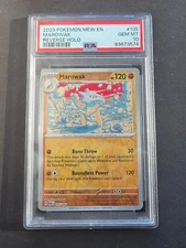 PSA 10 MAROWAK 105/165 - S&V 151 MEW EN REVERSE HOLO RARE ENGLISH - GEM MINT