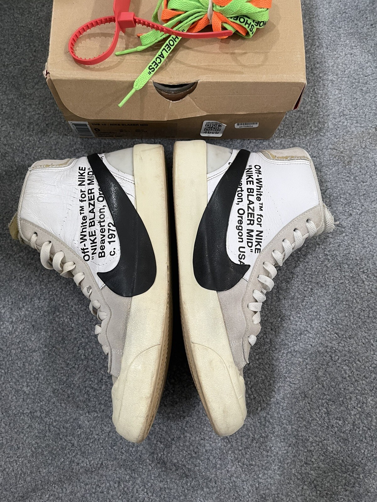 OFF WHITE X NIKE Taglia 9 Nike Blazer Mid x BIANCO SPORCO The Ten 2017 Spedizione veloce