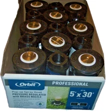 Lot of 15 Orbit 80330 Pop Up Spray Head w/Brass Nozzle 2", Pressure Regulated
