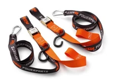 KTM PowerParts Tie-Downs Soft Tie Loops Orange/Black Carabiner End Tiedown Strap