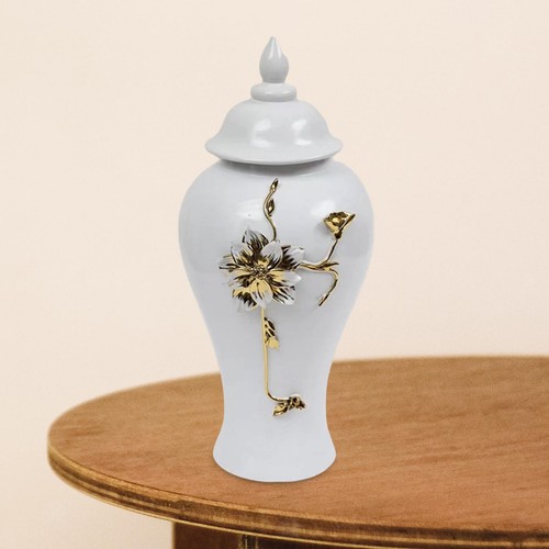 Vase Pot à Gingembre En Céramique Rouge - Décoration Moderne, 20x42 Cm