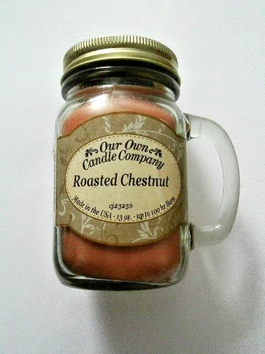 Our Own Candle Company Large Mason Jar ROASTED CHESTNUT Xmas rich warming cosy