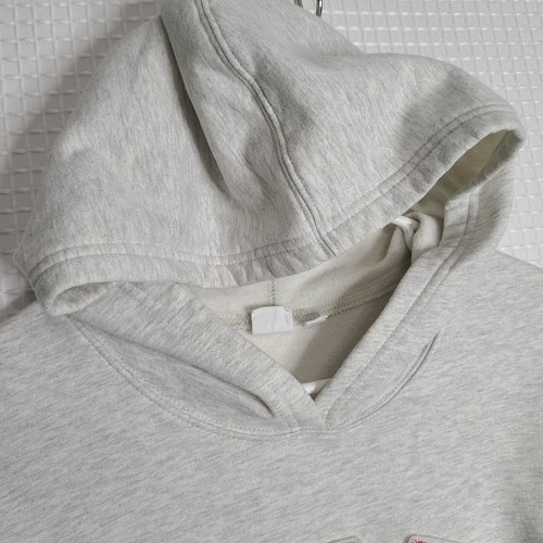 Gap Youth Girls Sz Medium Gray Embroidered Hoodie Plaid Pullover Front Pocket - Picture 3 of 13