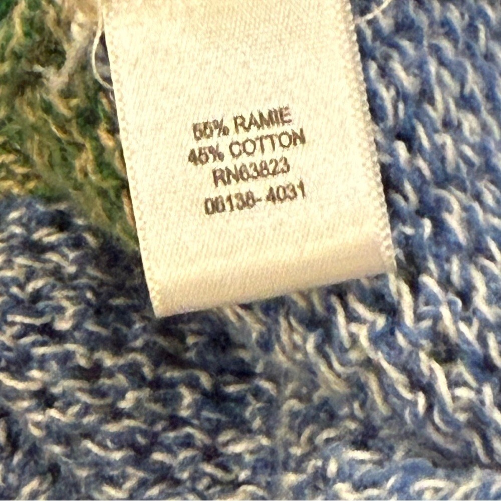 Patchwork Cottagecore Womens Large Open Knit Blue… - image 9