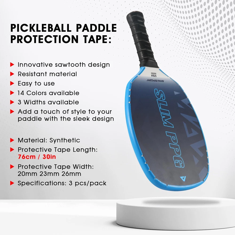 Pickleball Paddle Protection Tape  Paddle Head Edge Guard  Width 26mm Blue