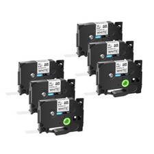 6PK TZeFx231 Tz Tze Fx231 Black on White Flexible Label Tape For Brother PT-D600