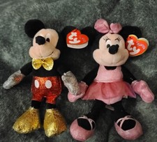 NWT 2020 TY Beanie Baby 8" Disney Sparkle MINNIE  MICKEY MOUSE Plush