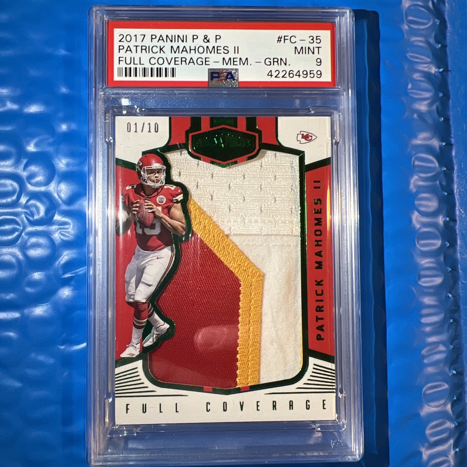 Patrick Mahomes Panini Plates & Patches Full Coverage #FC35 Memorabilia