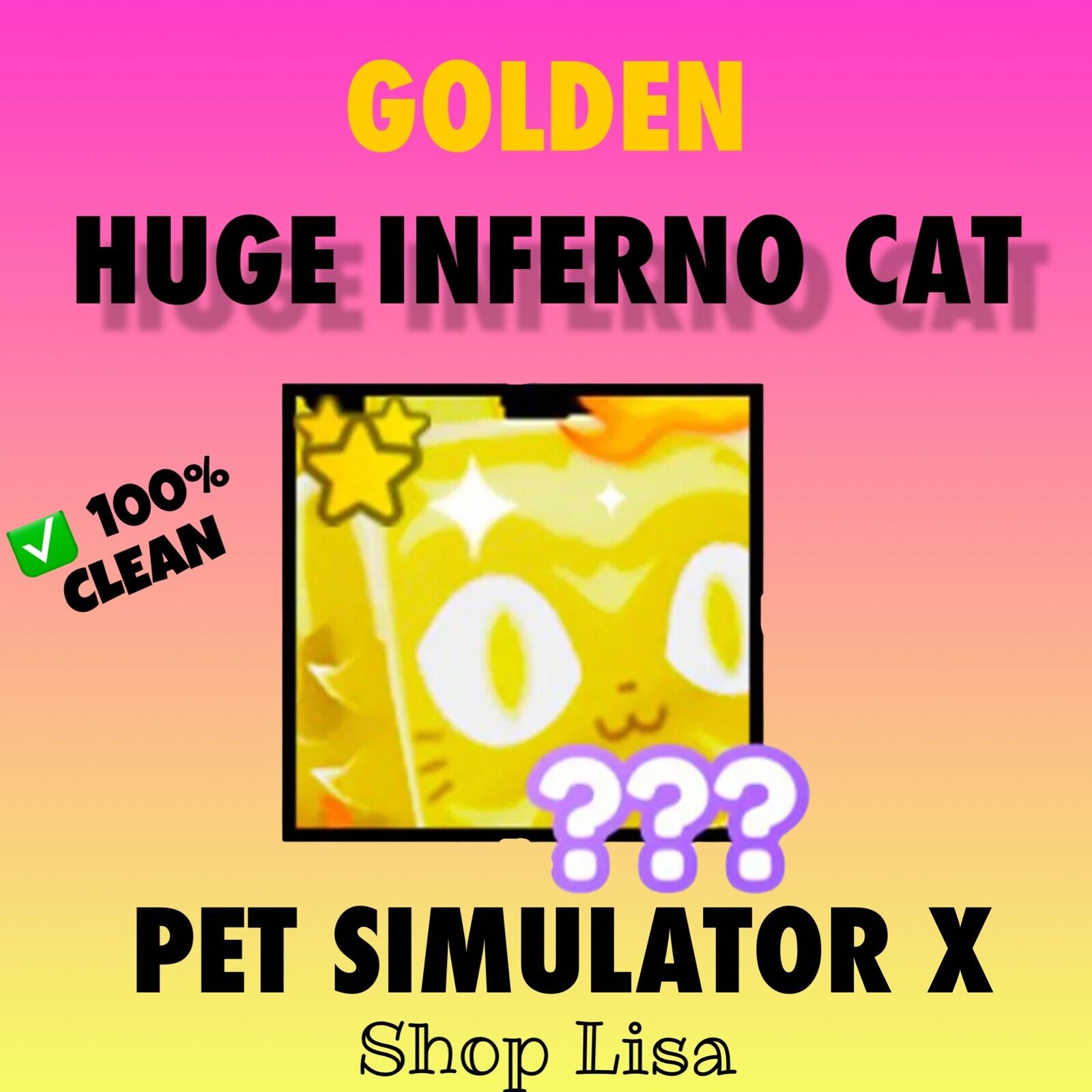 Huge Cupcake ▪️UNTRANSFERRED▪️ PSX Pet Simulator X ✨100% CLEAN + 10 BILL💎