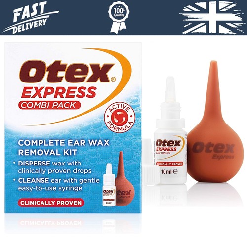Otex Express Combi Pack Complete Ear Wax Ear Drops Syringe Removal Kit