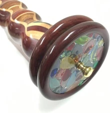 N & J Kaleidoscope in Solid Teak Wood, Inlaid Padauk, Jalneem and Ebony, 9 Inch