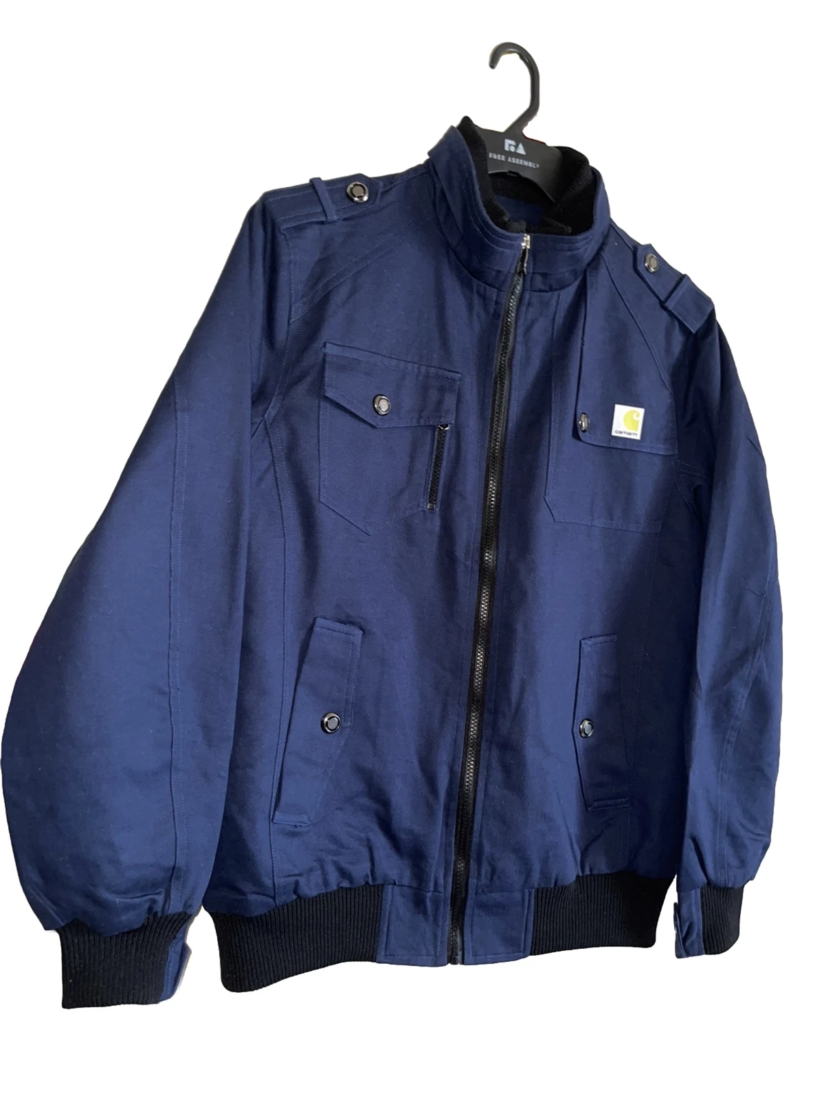 Navy Blue Traditional relaxed fit utility Spring/fall jacket