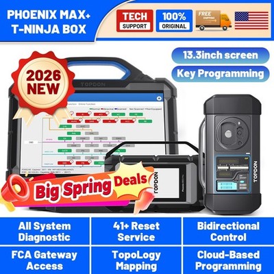 2026 TOPDON Phoenix MAX + T-ninja Box Ultra OBD2 Scanner ECU Key Programmer Tool