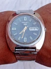 VINTAGE SEIKO 5 AUTOMATIC 7009-8761 GRAY DIAL DAY DATE MEN'S WATCH JAPAN