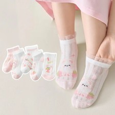 5 Pairs Children's Socks,Girls' summer thin socks, children's super thin breatha