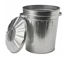 BH | 15L Mini Galvanised Metal Dustbin, Anti-Rust Small Waste Recycle Trash Can