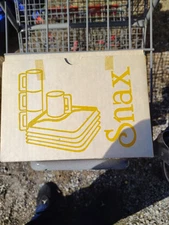 Vintage Ingrid Ltd 8pc Snax Set Mod Retro Cups Trays Stackable Yellow 