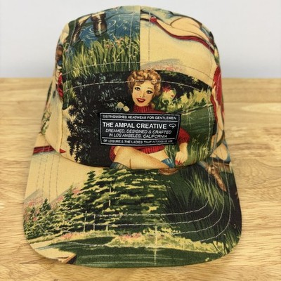 The Ampal Creative Green Printed Camp Cap Hat Mens One Size
