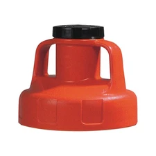 OIL SAFE 100206 Utility Lid,w/2 In Outlet,HDPE,Orange 3REG3