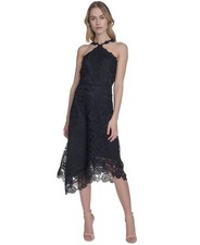 $188 Eliza J Women's Lace Halter Handkerchief Hem Midi Dress 2 pmy2326a