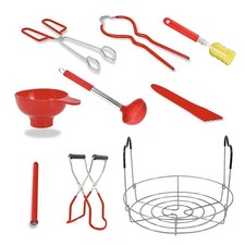 Canning Supplies Kit - 9 Piece 430 Stainless Steel : Rack,Funnel,Jar Lifter,J...