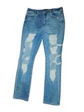 Judy Blue Size 13/ 31 Straight Fit Distressed STRETCH Denim Jeans