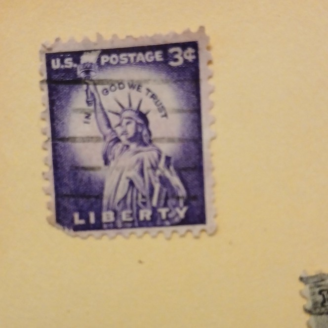 lady liberty purple 3cent stamp