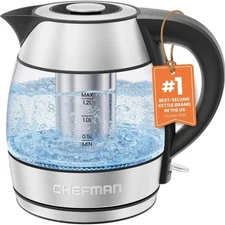 Electric Kettle - 1.2L 1500W Hot Water Tea Pot with Infuser, BPA Free