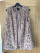New Look Gilet Faux Fur Dusty Pink - Size 10