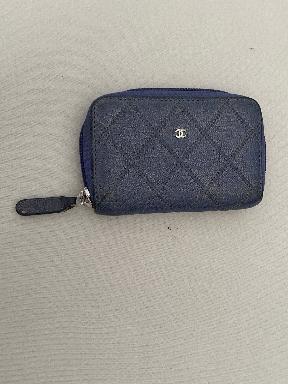 Chanel Quilted Blue Wallet