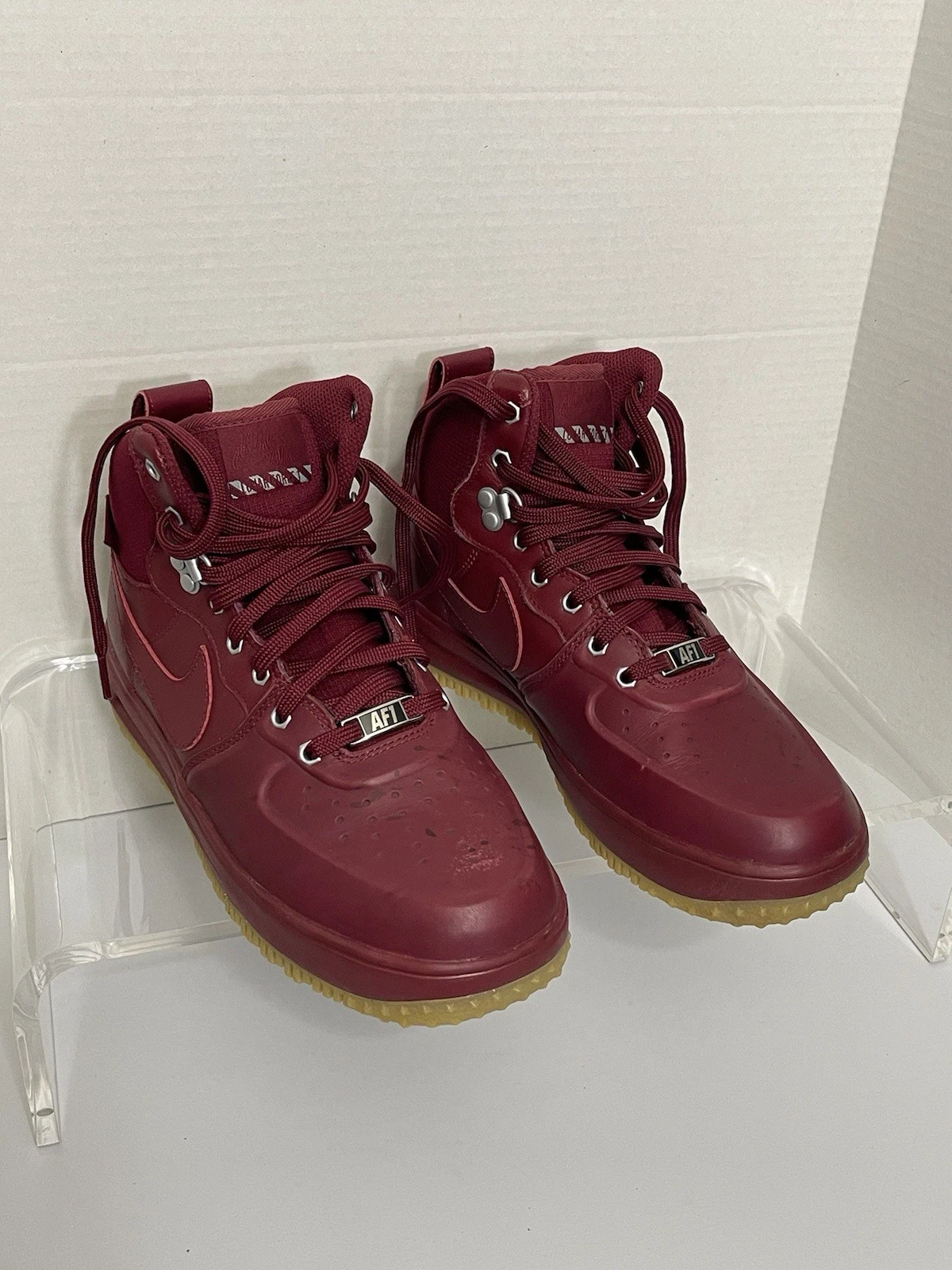 STIVALE NIKE AIR FORCE 1 LUNAR BORDEAUX TAGLIA 7Y IMPERMEABILE AF1 BAMBINI DONNE RAGAZZO RAGAZZA