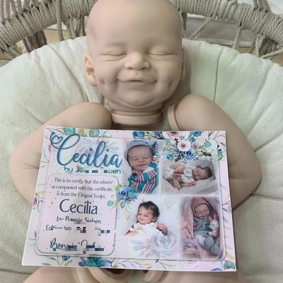 19'' Reborn Baby Doll Kit Cecilia Soft Fresh Color Vinyl COA Lifelike Newborn