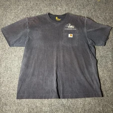 Carhartt Men's M Medium T Shirt Navy Blue Short Sleeve Cotton Workwear K87 NVY