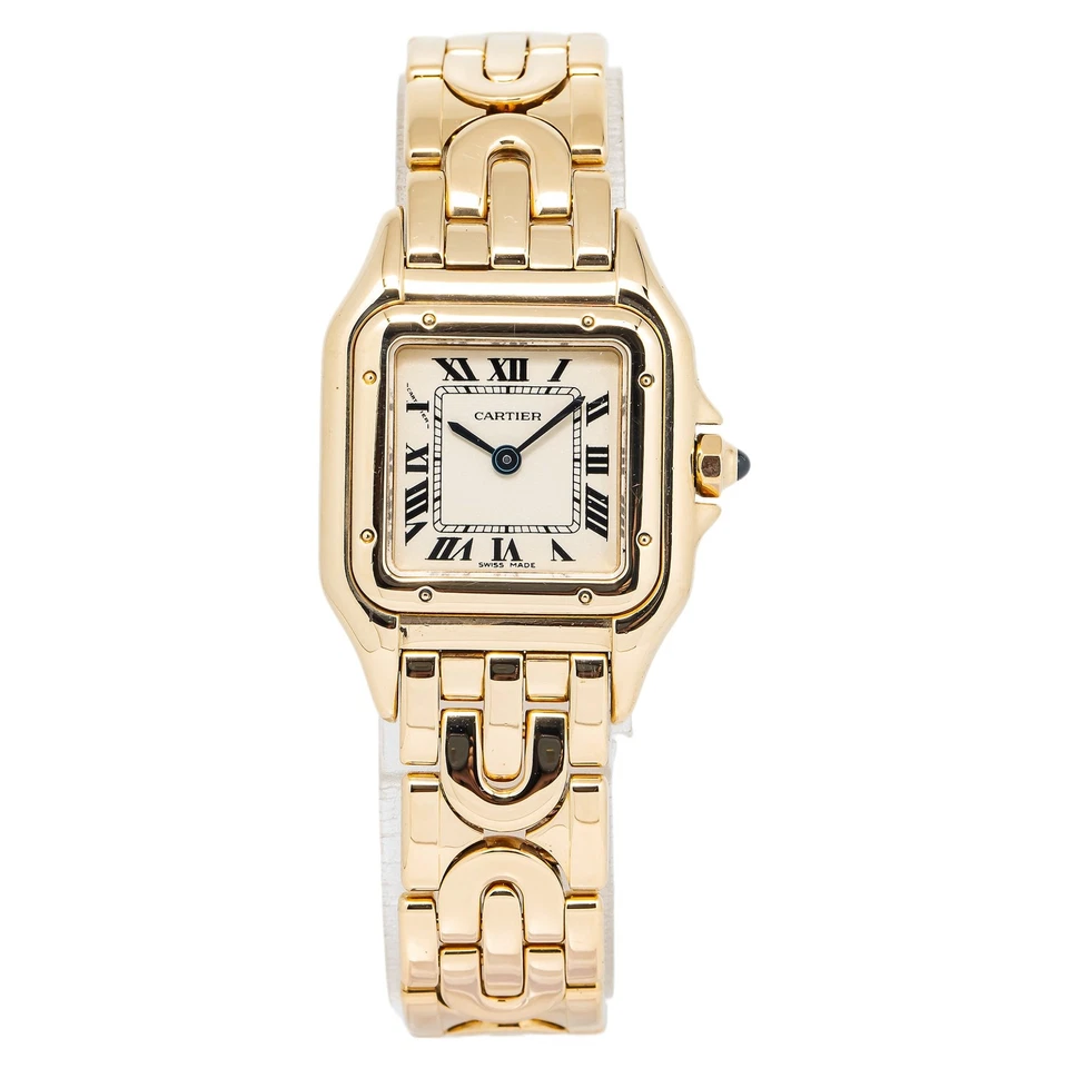 Cartier Panthere W25022N3 Deco RARE 18K Yellow Quartz Lady's Watch 22mm