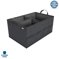 8 Mesh Pockets Car Trunk Organizer - Expandable, Foldable, Non-Slip for SUVs ...