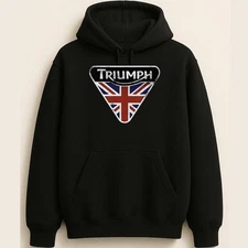 Triumph Motorcycle British Heritage Union Jack Emblem Unisex Hoodie