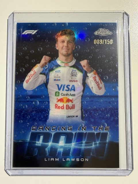 2026 Topps Chrome F1 Dancing In The Rain Liam Lawson Blue /150 Color Match