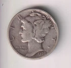 1930-P MERCURY DIME 10¢ 90% SILVER PHILADELPHIA 10 CENTS UNITED STATES AMERICA
