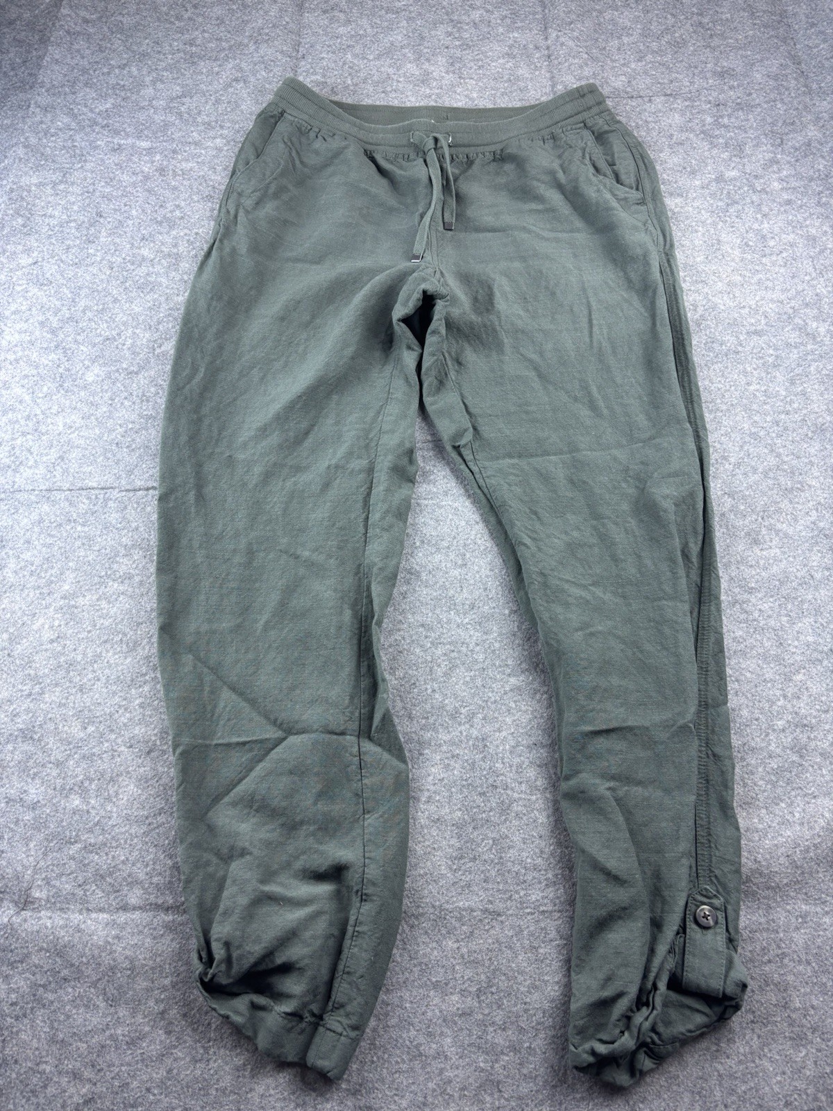 J Jill Olive Green Casual Hiking Boho Pants Women’s S Tall Linen Blend Coastal