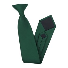 Men's Clip on Ties Pre-Tied Adjustable Neckties Solid Color Zipper Ties Green