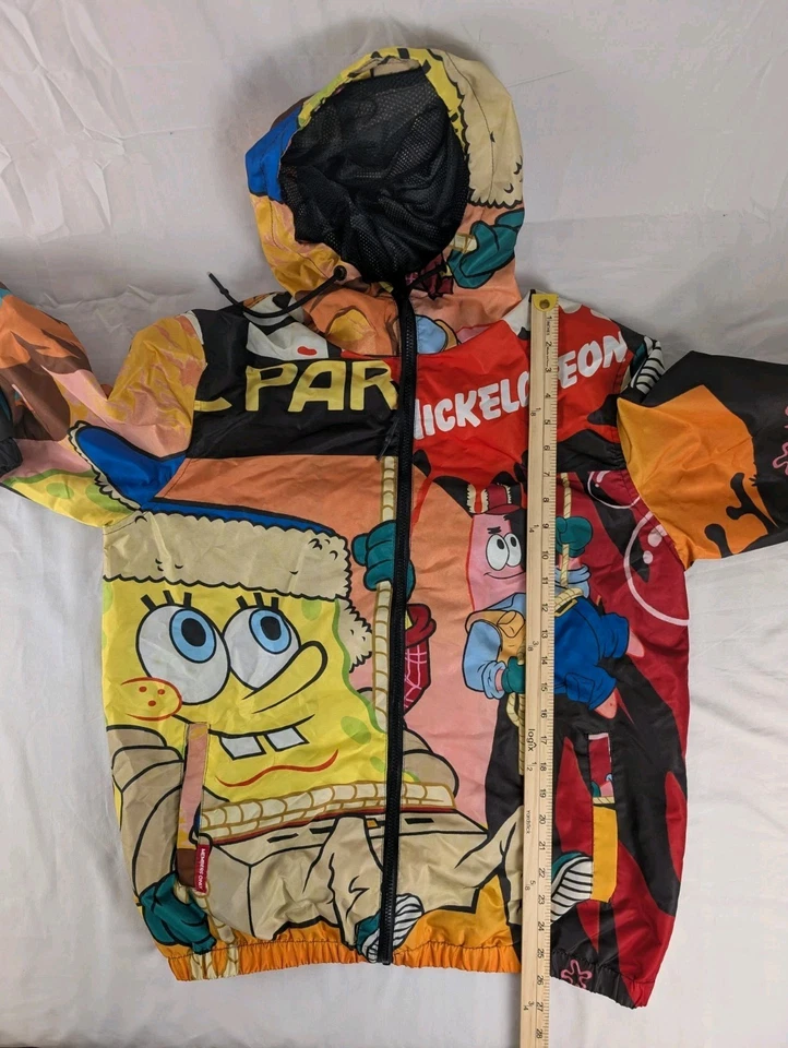 Members Only Nickelodeon Bob Esponja Pantalones Cuadrados Chaqueta Para Hombre Mediana Con Capucha Foto 3 de 4