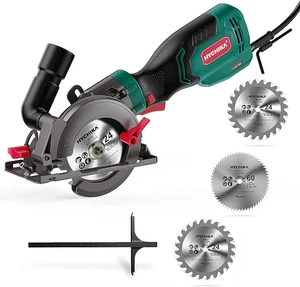 HYCHIKA 6.2A Mini Circular Saw with 3 Blades & 10Ft Cord for All Materials