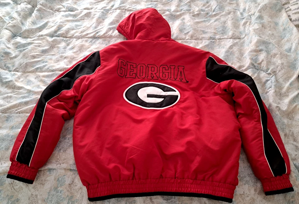 VTG 1995 GEORGIA BULLDOGS NCAA Bomber Jacket Size XL W/Gloves G-III Apparel - Image 3 of 4