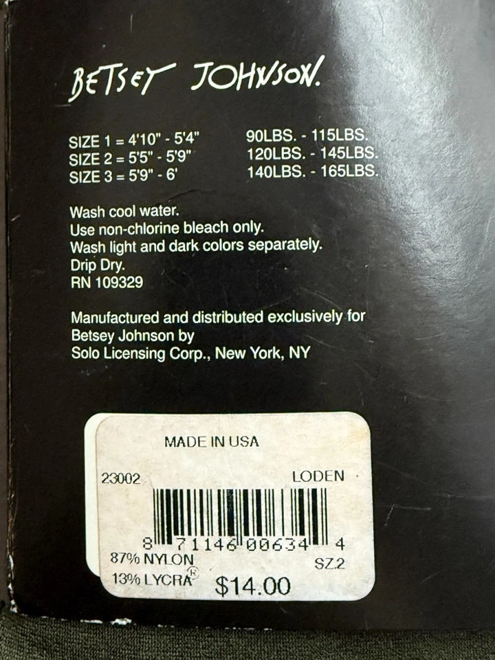 Medias Betsey Johnson vintage años 90 talla 2 verde Loden 5’-5’9” hasta 145 libras Foto 4 de 4