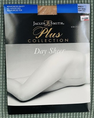 Jaclyn Smith Collection Day Sheer Pantyhose Reinforced Soft Beige Size F