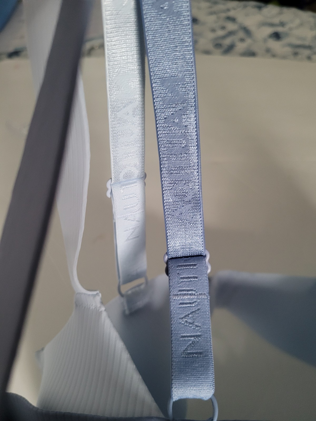 Nautica Intimates 38DD Pair Of 2 Ribbed Underwire Bras Light and Slate Blue Nwot image 2
