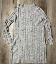 Madewell Womens Donegal Rolled Mockneck Sweater Dress Wool Blend Lt. Gray Size S