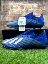 Scarpe da calcio Adidas X 19.2 EG7128 Firm Ground da uomo UK 11.5 blu royal bianche