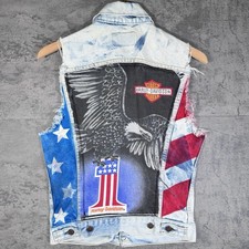 Vintage 80s Levi s 70506 0216 Cut Off Harley Davidson USA Custom Jacket Size 34