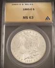 1885-O MORGAN SILVER DOLLAR ** ANACS MS-63**  PROBLEM FREE COIN  (7689)